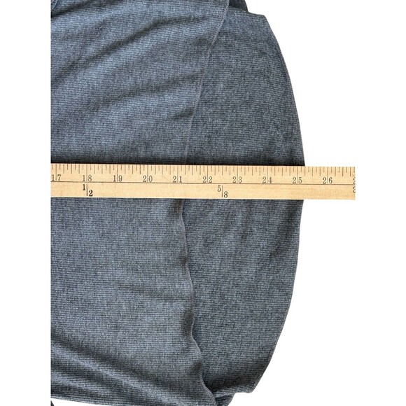 Revolve LNA Long Sleeve Ribbed Top Women's Size XS V-Neck Dark Gray Fitted Soft - Picture 10 of 12